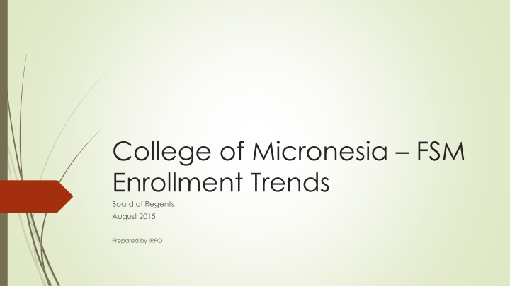 college of micronesia fsm enrollment trends board n.w