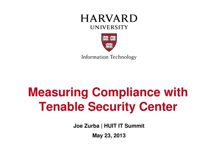 measuring compliance with tenable security center n.w
