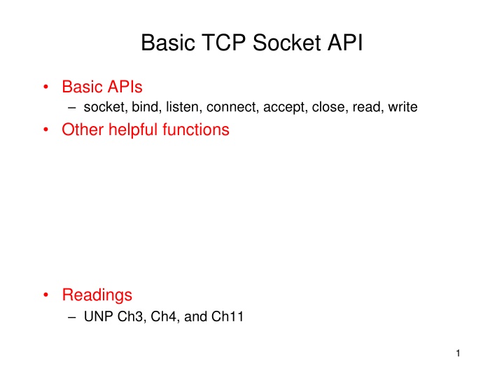 basic tcp socket api n.w