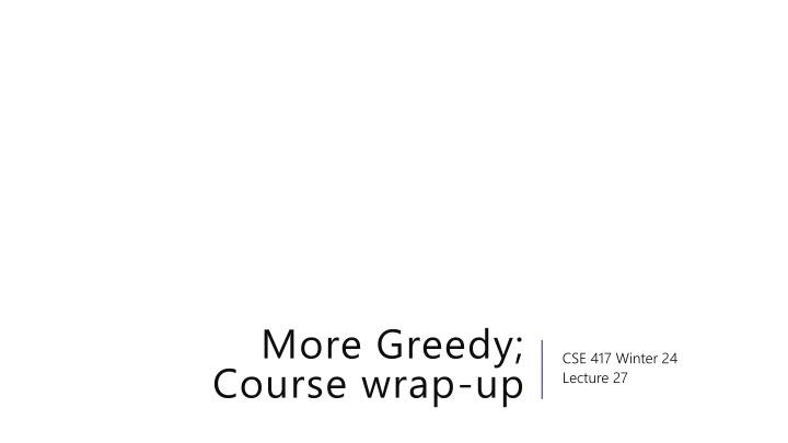 more greedy course wrap up n.w
