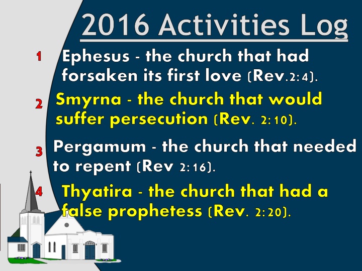 2016 activities log ephesus the church that n.w