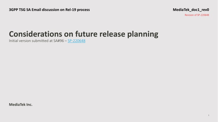 3gpp tsg sa email discussion on rel 19 process n.w