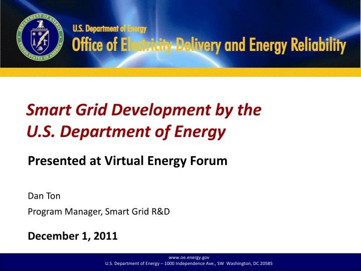 smart grid development by the u s department n.w