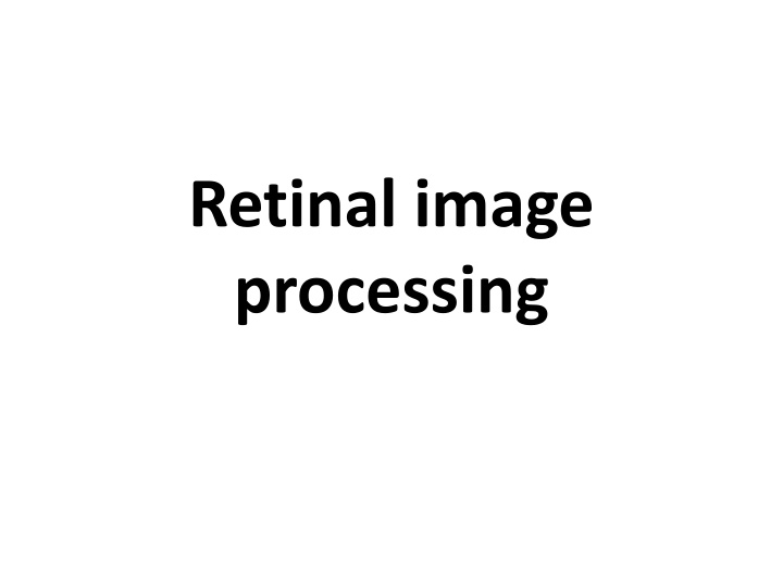 retinal image processing n.w