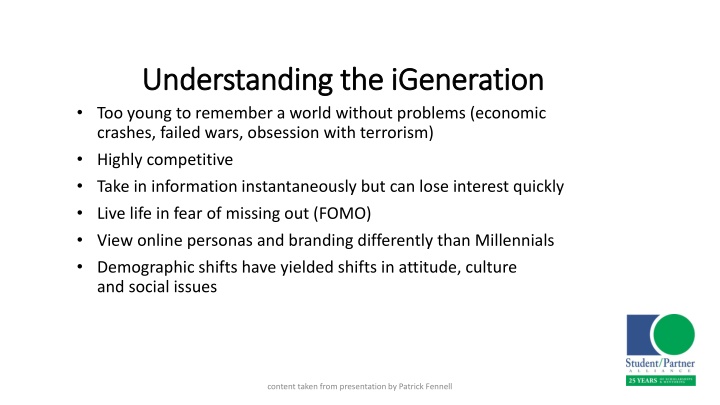 understanding the understanding the igeneration n.w