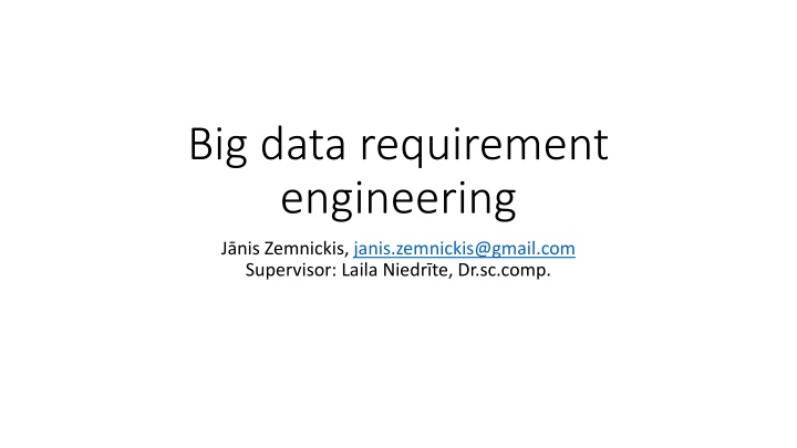 big data requirement engineering n.w