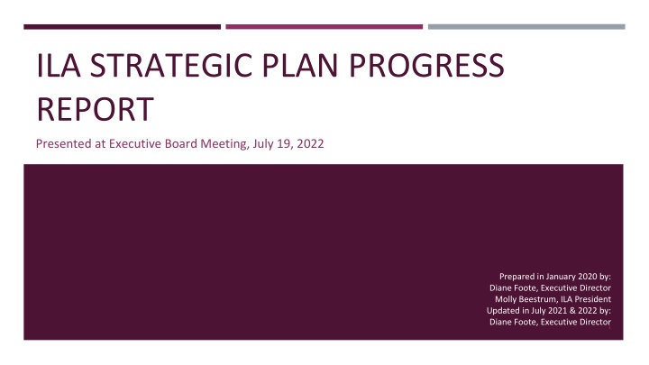 ila strategic plan progress report n.w
