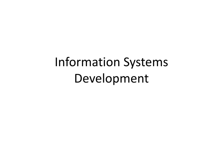 information systems development n.w