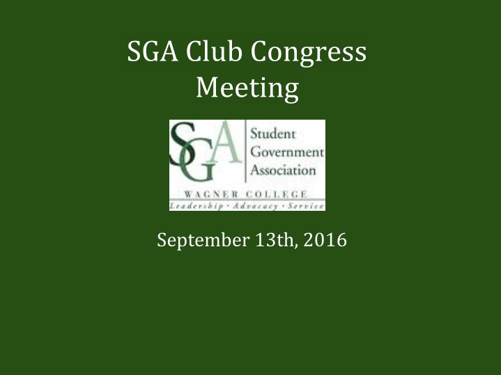 sga club congress meeting n.w