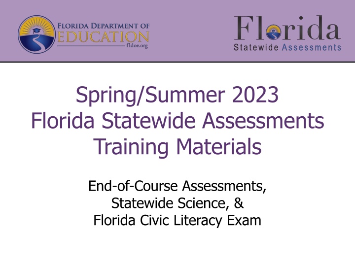 Florida Statewide Assessments Training Materials