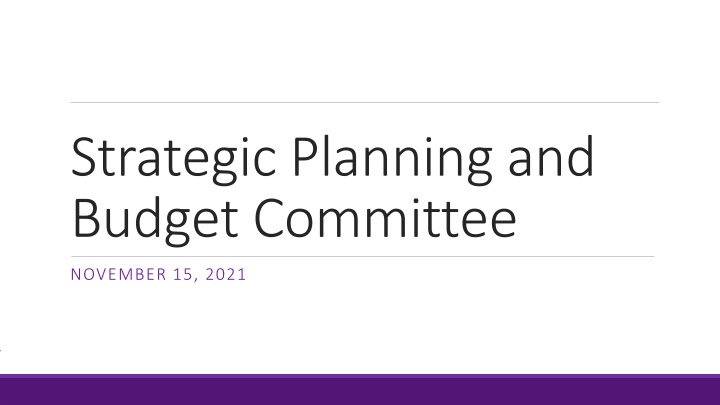 strategic planning and budget committee n.w