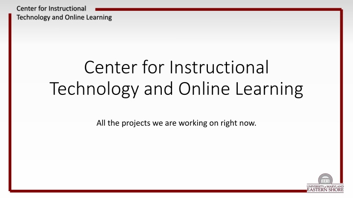 center for instructional technology and online n.w