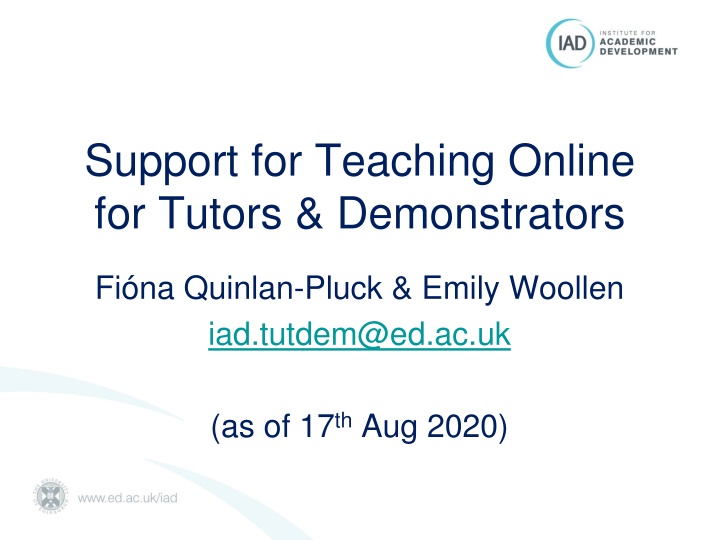 support for teaching online for tutors n.w