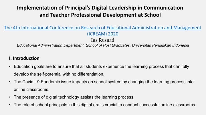 implementation of principal s digital leadership n.w