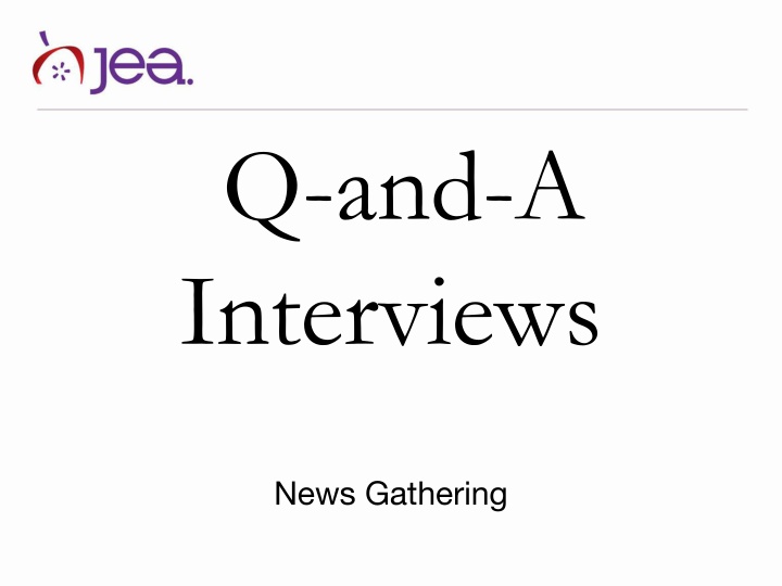q and a interviews n.w