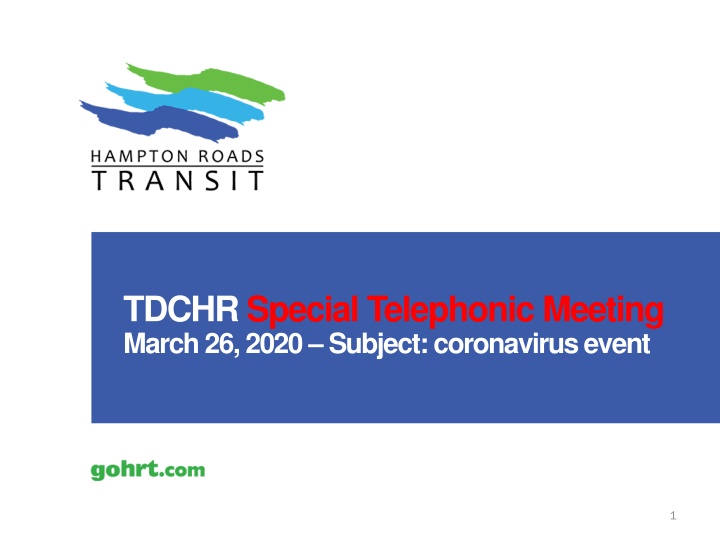 Special Telephonic Meeting on Coronavirus Event