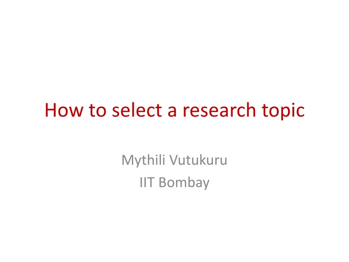 how to select a research topic n.w