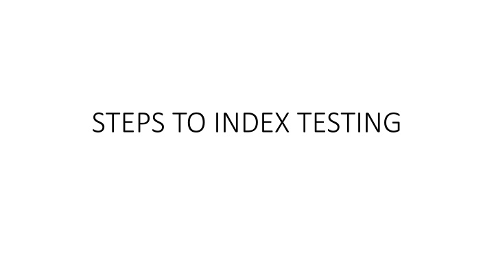 steps to index testing n.w