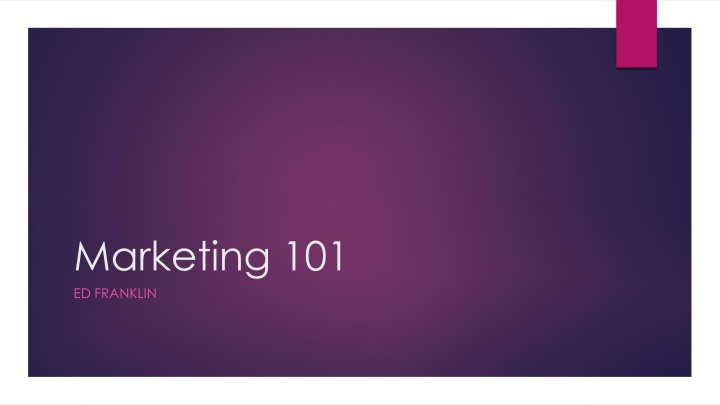 marketing 101 ed franklin n.w