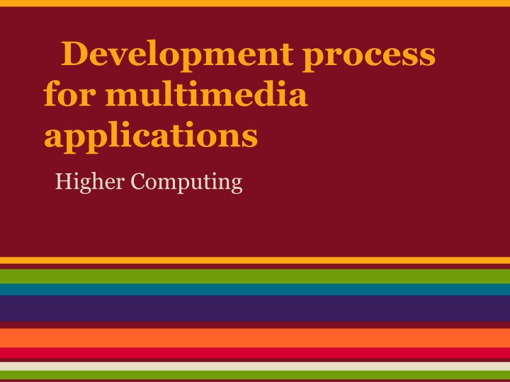 development process for multimedia applications n.w