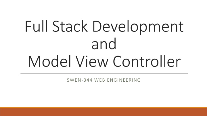 full stack development and model view controller n.w