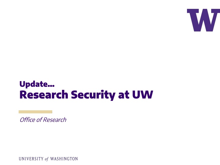 update research security at uw n.w