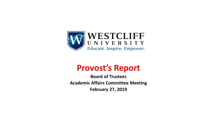 provost s report board of trustees academic n.w