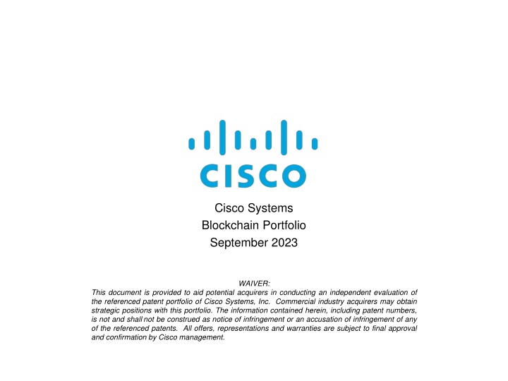 cisco systems blockchain portfolio september 2023 n.w