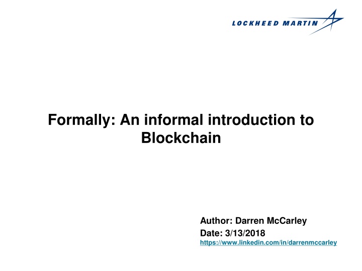 formally an informal introduction to blockchain n.w