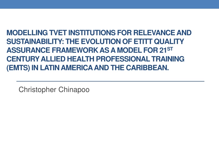 modelling tvet institutions for relevance n.w