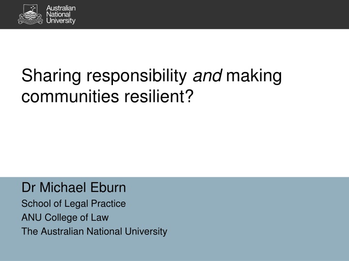 sharing responsibility and making communities n.w
