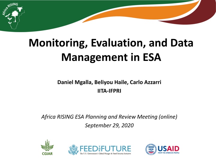 monitoring evaluation and data management in esa n.w