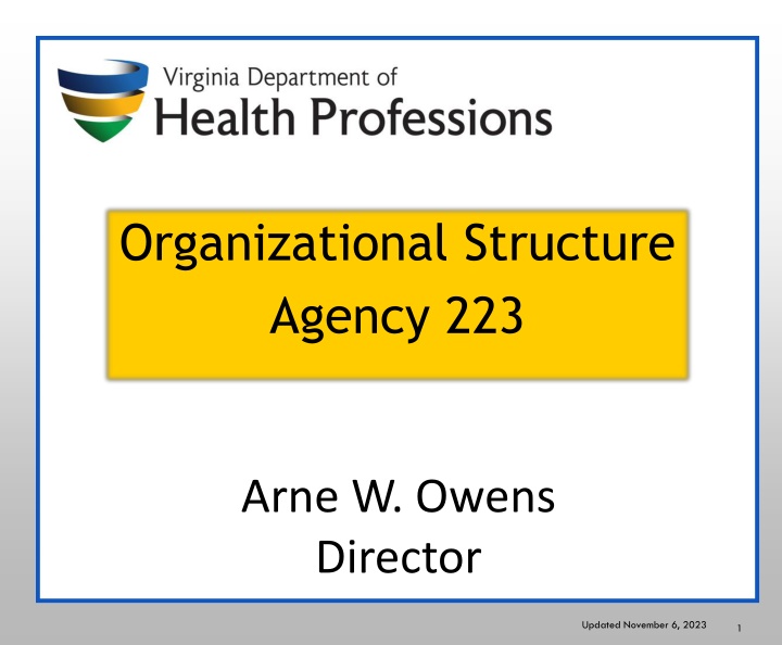 organizational structure agency 223 n.w