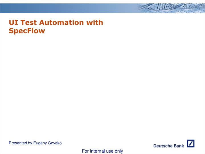 ui test automation with specflow n.w