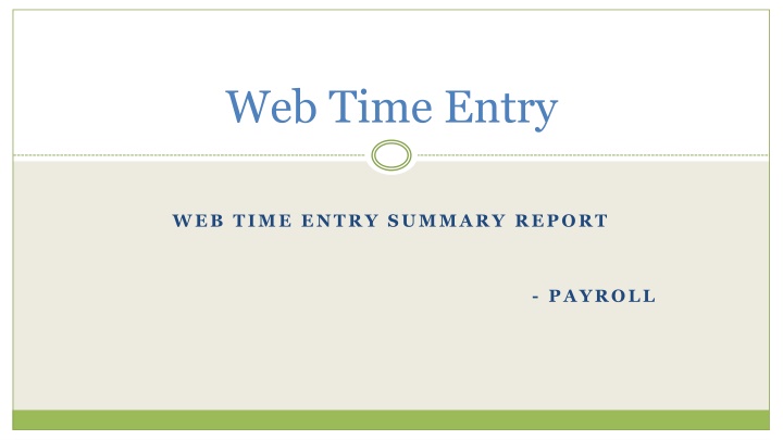 web time entry n.w