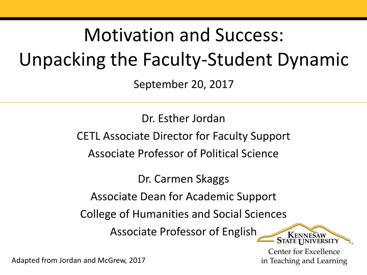 motivation and success unpacking the faculty n.w