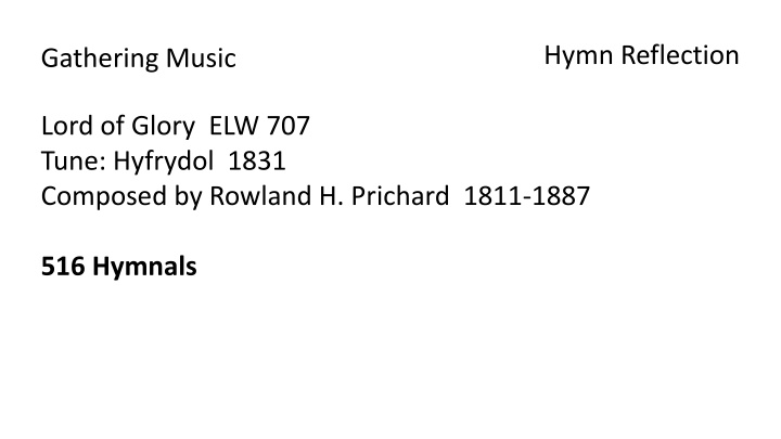 hymn reflection n.w