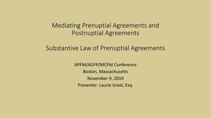 mediating prenuptial agreements and postnuptial n.w