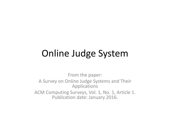online judge system n.w
