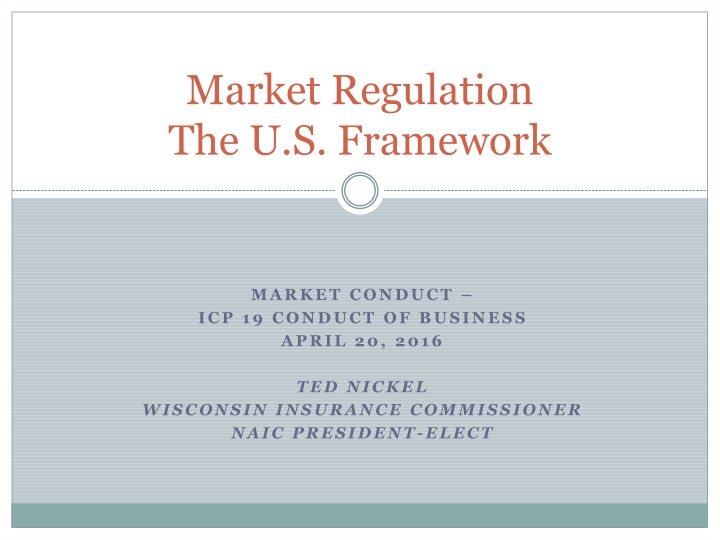 market regulation the u s framework n.w