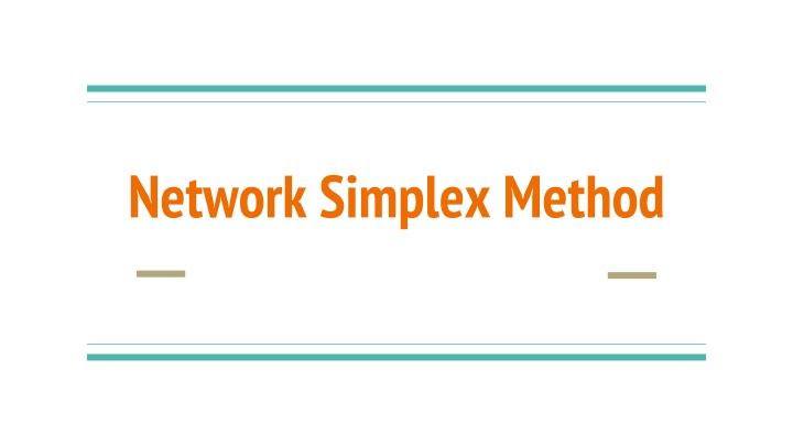 network simplex method n.w