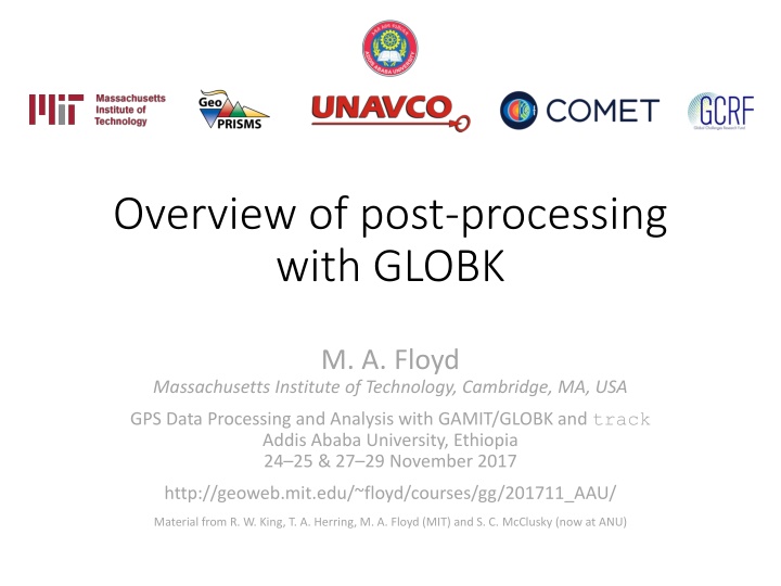 overview of post processing with globk n.w