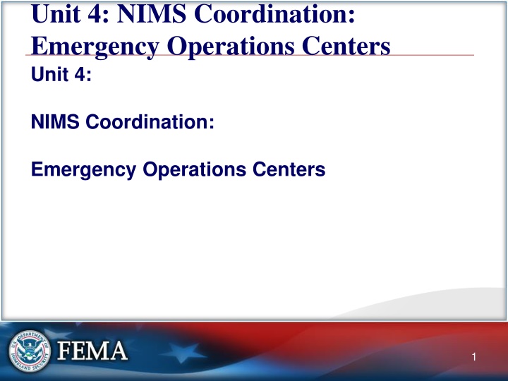 unit 4 nims coordination emergency operations n.w