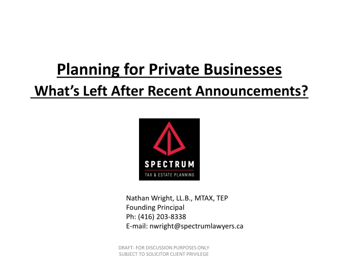 planning for private businesses what s left after n.w