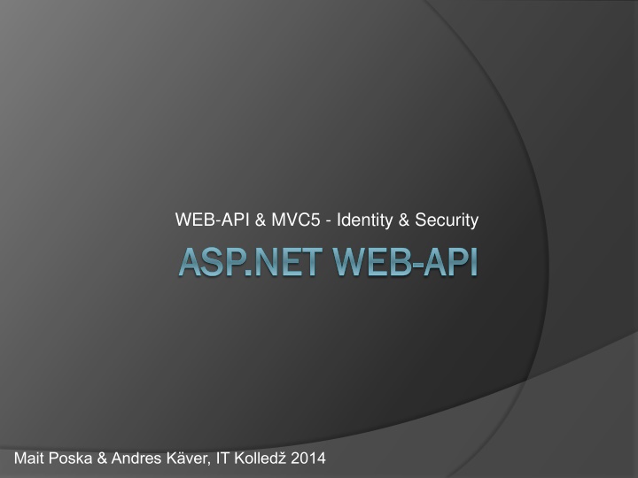 web api mvc5 identity security n.w