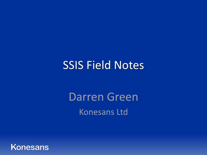 ssis field notes n.w