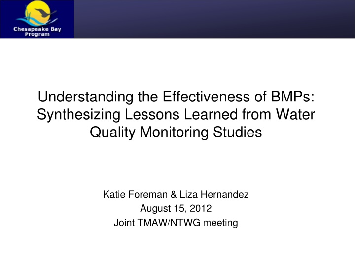 understanding the effectiveness of bmps n.w