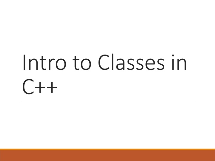 intro to classes in c n.w