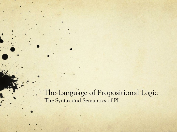 the language of propositional logic the syntax n.w
