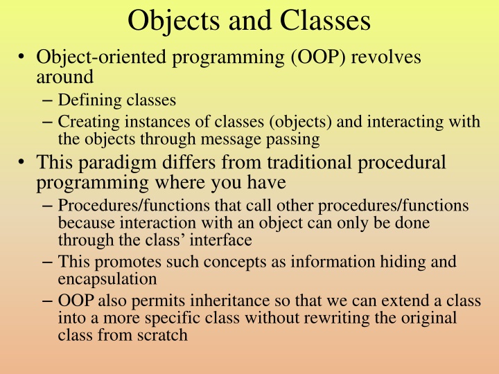 Object-Oriented Programming Concepts